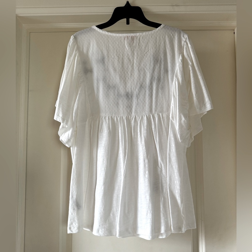 Knox Rose Flowy Embroidered Boho Summer Top - Picture 2 of 4